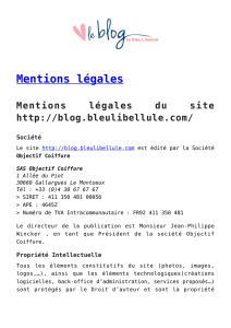 Mentions légales - Blog Bleu Libellule