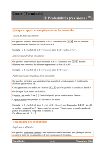Cours (Terminale) → Probabilités (révisions 1 )