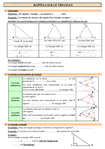 Géométrie élémentaire du triangle