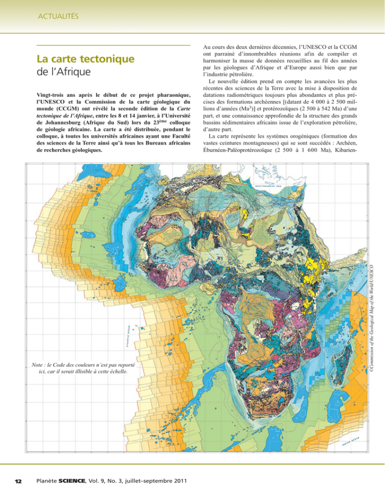 La Carte Tectonique De L`afrique