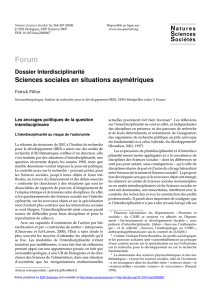 Dossier Interdisciplinarité. Sciences sociales en situations