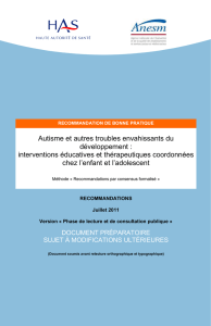 Autisme et autres troubles envahissants du développement