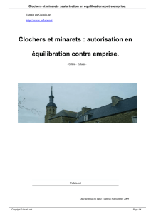 Clochers et minarets : autorisation en équilibration
