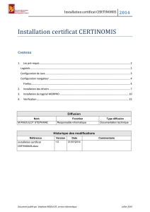 Installation certificat CERTINOMIS