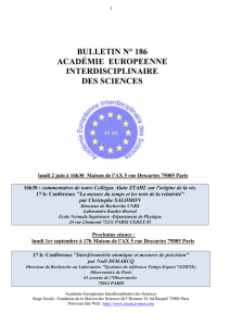 Bulletin n° 186 - Académie Européenne Interdisciplinaire des