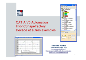 CATIA V5 Automation HybridShapeFactory Decade et autres