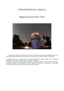 CONVENTION OCA-AQUILA Rapport d`activité 2011-2014