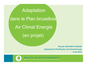 L`Adaptation dans le projet de Plan bruxellois Air Climat Energie