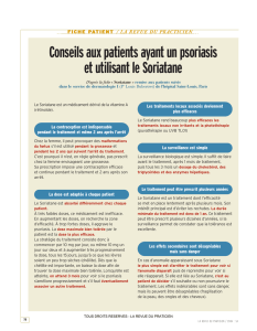 Conseils aux patients ayant un psoriasis et utilisant le Soriatane