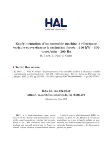 Expérimentation d`un ensemble machine à réluctance variable