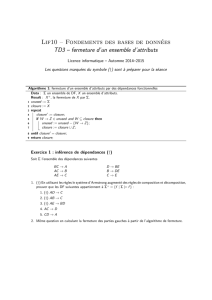 Lif10 – Fondements des bases de données TD3 – fermeture d`un