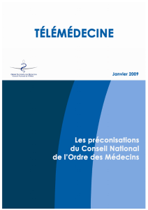 Télémédecine - Conseil National de l`Ordre des Médecins