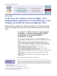 Le parcours de l`opéré en neuro-urologie : de la