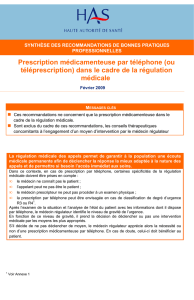 Téléprescription - Synthese des recommandations