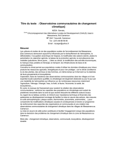 Observatoires communautaires de changement climatique