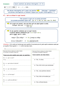 Page 1 Grammaire : Savoir construire une phrase interrogative (3 / 3