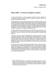 Natura 2000 – le réseau écologique européen