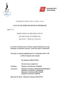 FACULTE DE MEDECINE HENRI WAREMBOURG La Mesure du