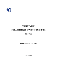 Politique environnementale de SUCO