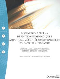 Document d`appui aux définitions nosologiques amiantose