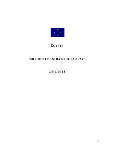 Document de stratégie pays Egypte 2007-2013