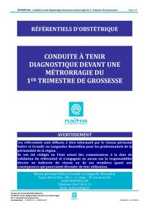 Conduite à tenir diagnostique devant une métrorragie au 1er