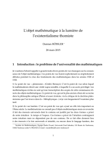 L`objet math´ematique `a la lumi`ere de l`existentialisme thomiste