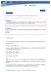Page 1 CRPE — Mathématiques Elisabeth REBILLARD — AFADEC