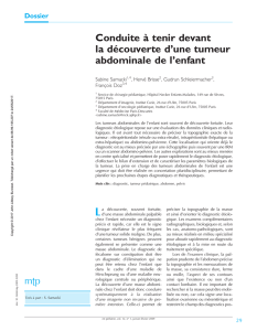 Conduite à tenir devant la découverte dPune tumeur abdominale de