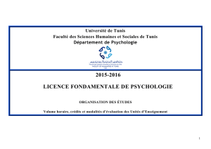 Psychologie - Faculté des Sciences Humaines et Sociales de Tunis