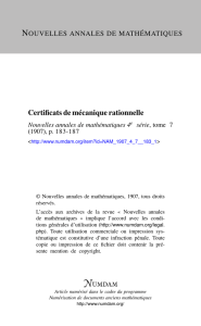 Certificats de mécanique rationnelle
