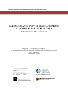 la connaissance d`office des changements climatiques par les