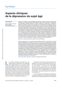 Aspects cliniques de la dépression du sujet âgé