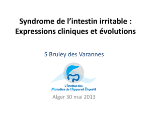 Syndrome de l`intestin irritable : Expressions cliniques et