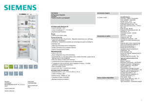 Siemens KI81RAD30 REFRIGERATEUR INT 1P