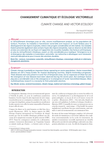 changement climatique et écologie vectorielle climate change and