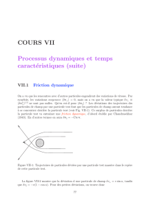 COURS VII Processus dynamiques et temps caractéristiques (suite)
