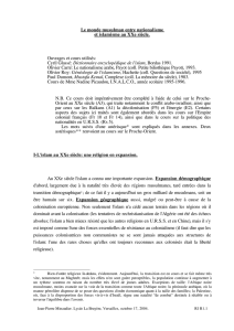 Le monde musulman entre nationalisme et islamisme au XXe siècle