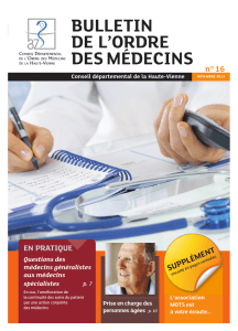 Bulletin n°16 - Ordre des Médecins de la Haute de Vienne