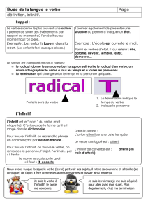 ORL le verbe definition infinitif et groupe - I