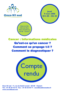 9 mars 2006 + lexique de cancérologie