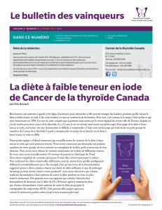 La diète à faible teneur en iode de Cancer de la thyroïde Canada Le