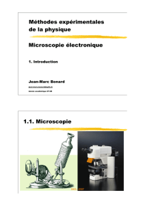 Méthodes expérimentales de la physique Microscopie