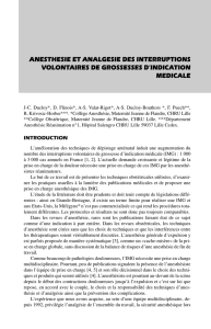 anesthesie et analgesie des interruptions volontaires de