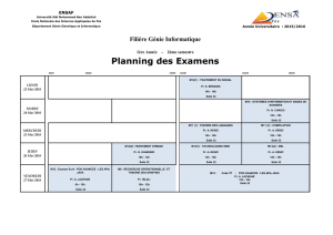 Planning des Examens