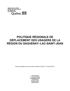 Politique régionale de déplacement des usagers de