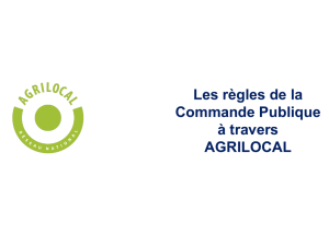 Les règles de la Commande Publique à travers Agrilocal03