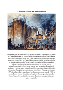 La révolution française et la franc-maçonnerie Depuis les