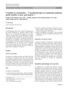 L`insulinothérapie en réanimation médicale, quelle insuline