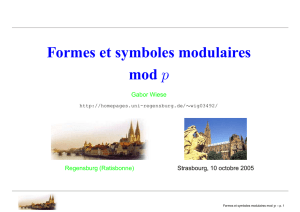 Formes et symboles modulaires mod p